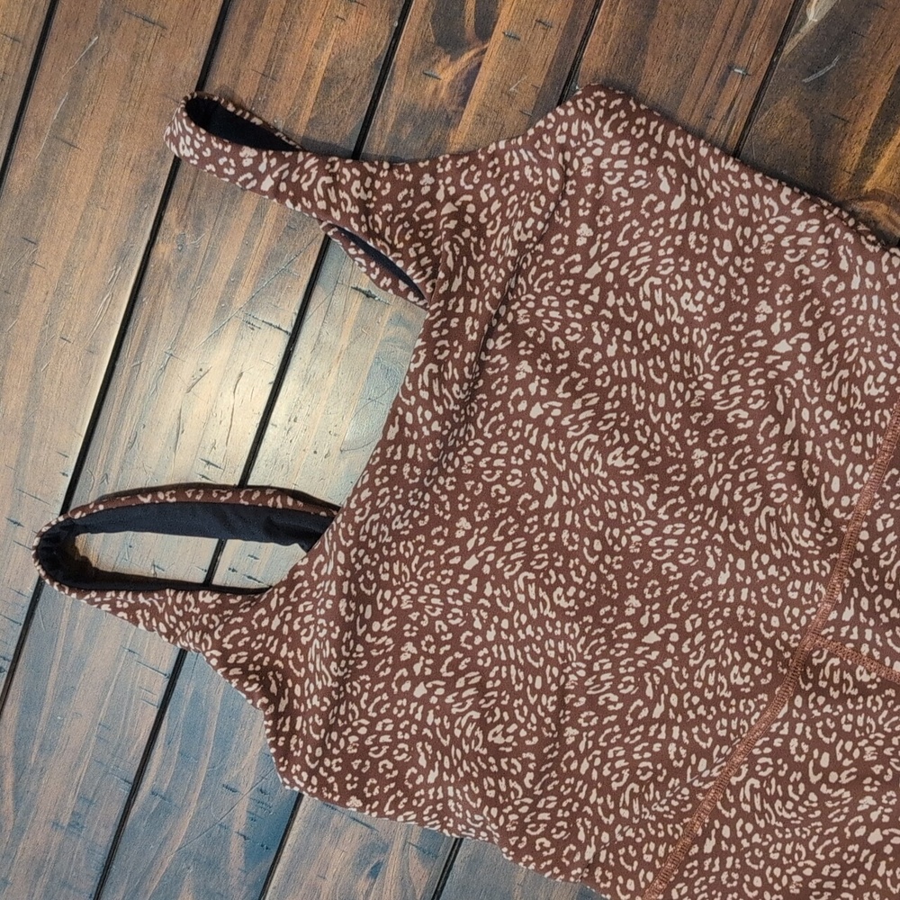 Brown Leopard-Print Fitted Romper - Picture 5 of 9